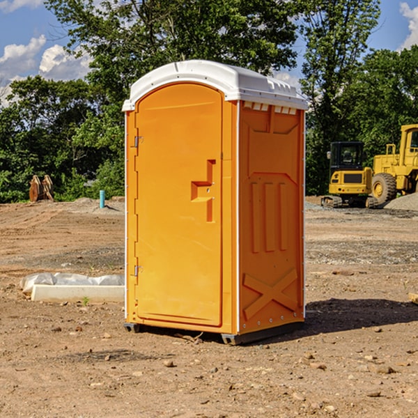 how often are the porta potties cleaned and serviced during a rental period in Chambers County